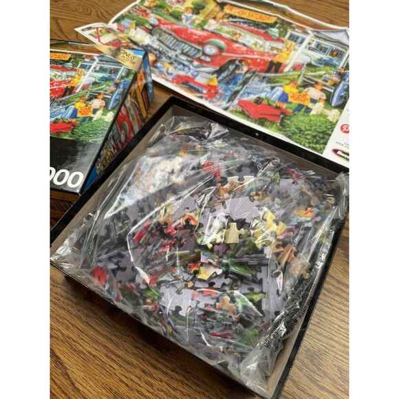 1000 Piece Kodak Premium Jigsaw Puzzle-Car Wash-Colorful-Bonus Poster - Picture 8 of 9